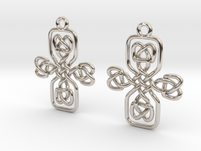 Celtic cross earrings in Platinum