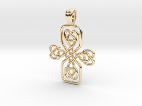 Celtic cross [pendant] in 14k Gold Plated Brass