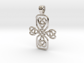 Celtic cross [pendant] in Rhodium Plated Brass