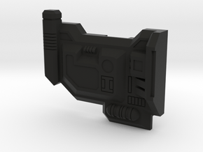 Transformers G1 Defensor Chest Shield - Right in Black Natural Versatile Plastic