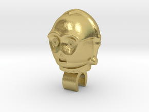 3po Droid Head in Natural Brass