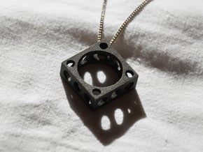 Futurist Ring+Pendant in Matte Black Steel: 8.5 / 58