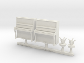 Piano 01. 1:87 Scale (HO) in White Natural Versatile Plastic