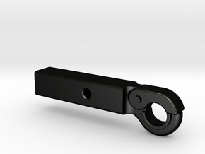 Axial SCX6 trailer hitch tow pintle in Matte Black Steel