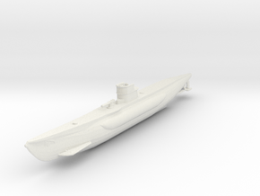 Type VII U-boat in White Natural Versatile Plastic: 6mm