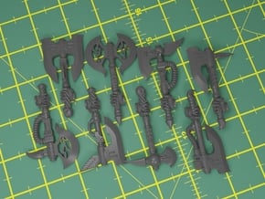 Power Axes for Space Marines - x8 - x16 in Tan Fine Detail Plastic: d3