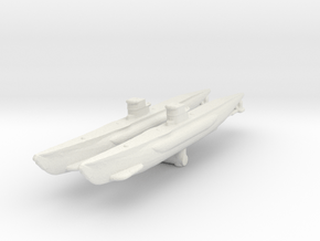 Type VII U-boat in White Natural Versatile Plastic: 1:1200