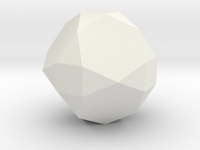 02. Rectified Truncated Octahedron - 1in in White Natural Versatile Plastic