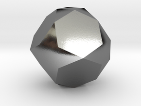 02. Rectified Truncated Octahedron - 10mm in Polished Silver