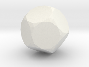 08. Rectified Truncated Dodecahedron - 1in in White Natural Versatile Plastic