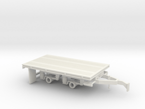 1/50th Tandem Axle Short 14 foot Flatbed in White Natural Versatile Plastic