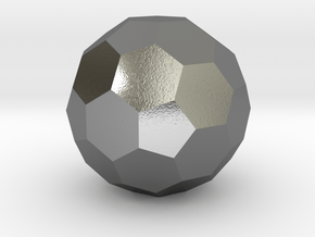 02. Chamfered Dodecahedron - 10mm in Polished Silver