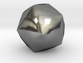 03. Chamfered Icosahedron - 10mm in Polished Silver