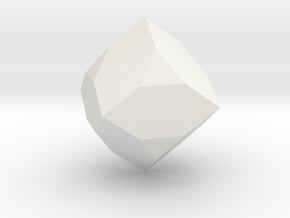 04. Chamfered Octahedron - 1in in White Natural Versatile Plastic