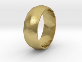 Low-Res Ring, Size 8 in Natural Brass
