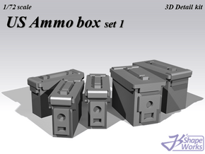 1/72 US Ammo box set 1 in Tan Fine Detail Plastic