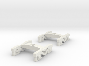 1 Pair of N Scale Standard Irish Railway Bogies in White Natural Versatile Plastic