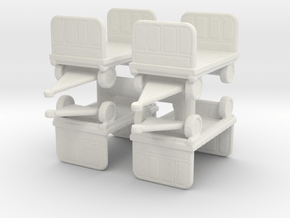 Luggage Cart (x4) 1/120 in White Natural Versatile Plastic