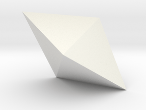 12. Triangular Dipyramid - 1in in White Natural Versatile Plastic