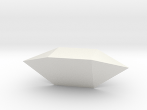 14. Elongated Triangular Dipyramid - 1in in White Natural Versatile Plastic