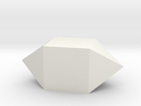 15. Elongated Square Dipyramid - 1in in White Natural Versatile Plastic