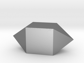 15. Elongated Square Dipyramid - 10mm in Polished Silver
