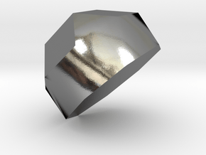 23. Gyroelongated Square Cupola - 10mm in Polished Silver