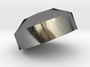 24. Gyroelongated Pentagonal Cupola - 10mm in Polished Silver
