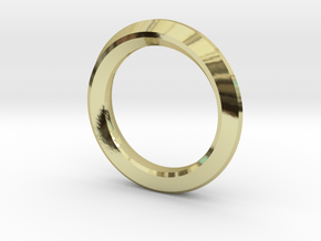 Mobius square section ring with 90 degree twist in 18k Gold Plated Brass