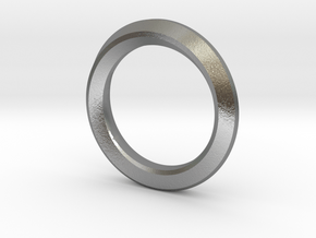 Mobius square section ring with 90 degree twist in Natural Silver
