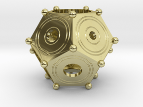 Roman dodecahedron in 18k Gold Plated Brass