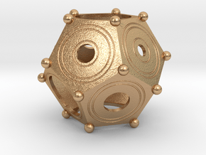 Roman dodecahedron | Size 40 mm * in Natural Bronze