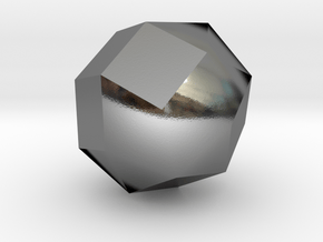 45. Gyroelongated Square Bicupola - 10mm in Polished Silver