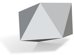 50. Biaugmented Triangular Prism - 10mm in Tan Fine Detail Plastic