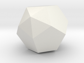 59. Parabiaugmented Dodecahedron - 1in in White Natural Versatile Plastic