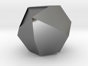 59. Parabiaugmented Dodecahedron - 10mm in Polished Silver