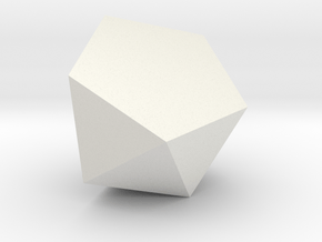 62. Metabidiminished Icosahedron - 1in in White Natural Versatile Plastic