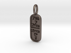 Fall 7 Times Stand Up 8 pendant in Polished Bronzed-Silver Steel