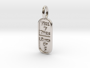 Fall 7 Times Stand Up 8 pendant in Rhodium Plated Brass