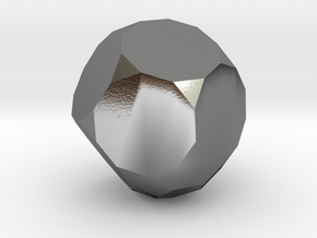 70. Metabiaugmented Truncated Dodecahedron - 10mm in Polished Silver