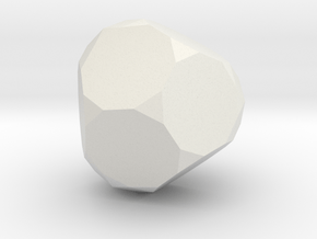 71. Triaugmented Truncated Dodecahedron - 1in in White Natural Versatile Plastic