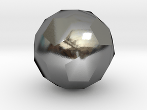 73. Parabigyrate Rhombicosidodecahedron - 10mm in Polished Silver