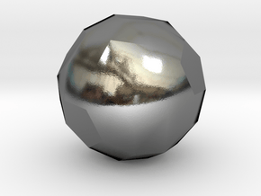 74. Metabigyrate Rhombicosidodecahedron - 10mm in Polished Silver