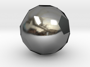 75. Trigyrate Rhombicosidodecahedron - 10mm in Polished Silver