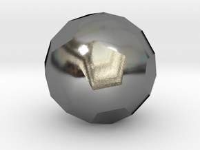 78. Metagyrate Diminished Rhombicosidodecahedron - in Polished Silver