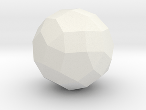 79. Bigyrate Diminished Rhombicosidodecahedron - 1 in White Natural Versatile Plastic
