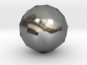 79. Bigyrate Diminished Rhombicosidodecahedron - 1 in Polished Silver