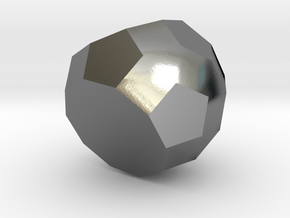 81. Metabidiminished Rhombicosidodecahedron - 10mm in Polished Silver