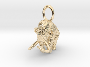 Woolly Mammoth Pendant - Science Jewelry in 14K Yellow Gold