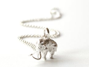 Woolly Mammoth Pendant - Science Jewelry in Natural Silver